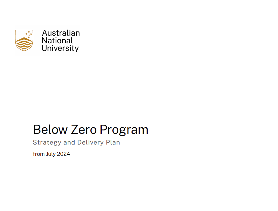 July 2024 Below Zero Program Goal Document Cover Page