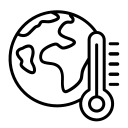 Icon of globe with thermometer
