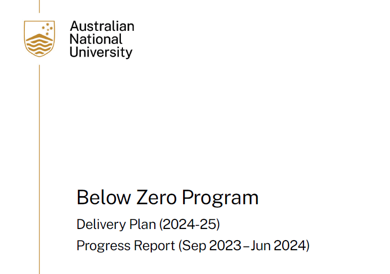 Below Zero Delivery Plan 24-25 and Progress Report_Sep 23 - Jun 24 Cover sheet