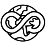 Icon of earth with infinity symbol