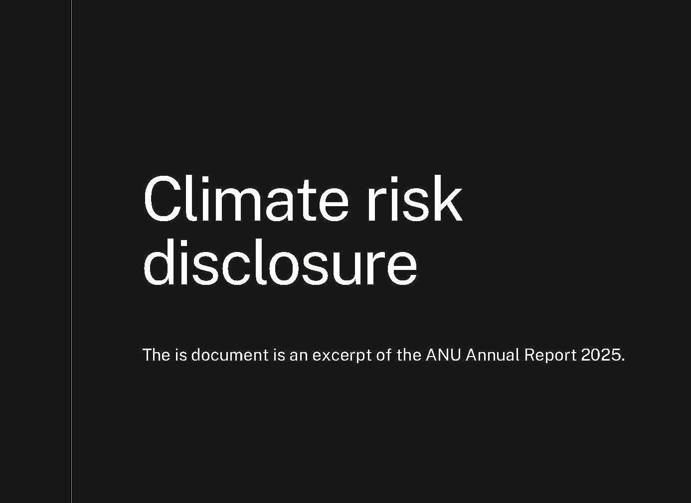 Cover page with text Climate Risk Disclosure