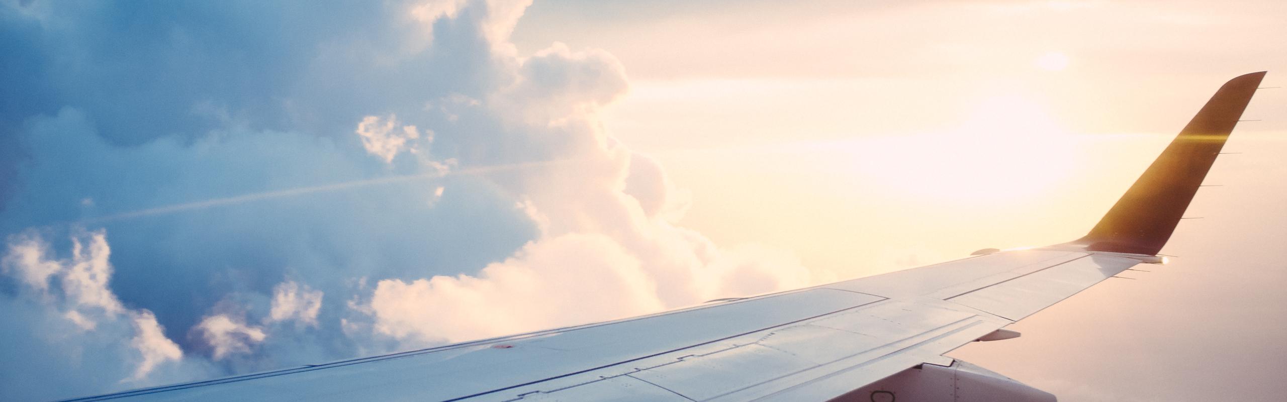 Image of air plane in clouds 