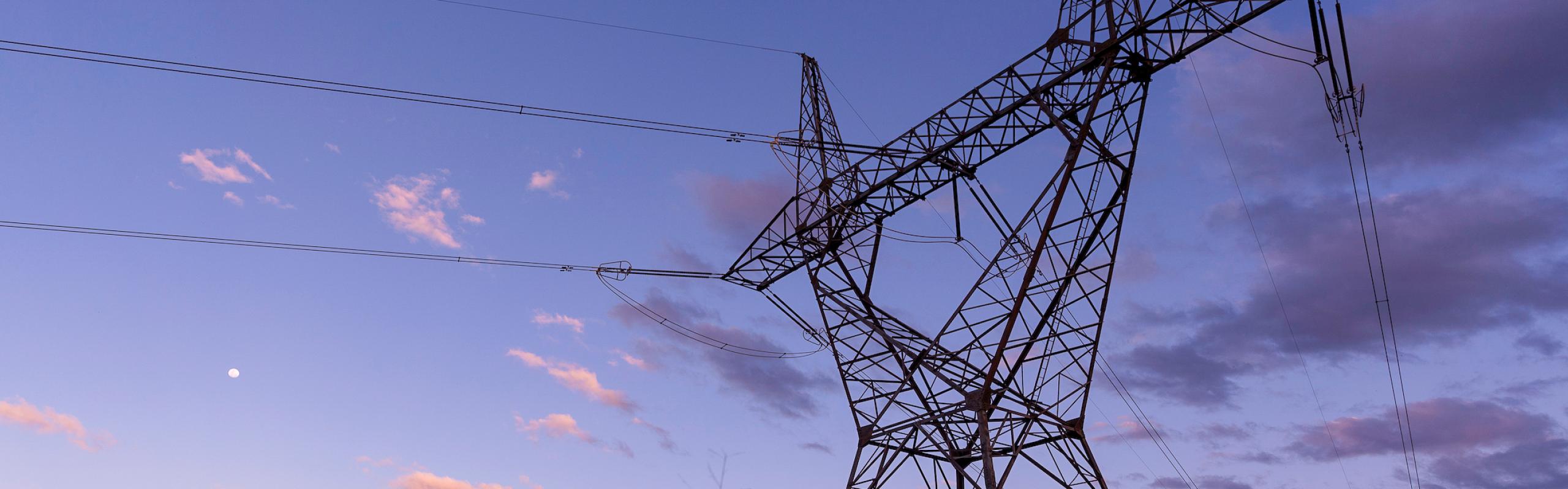 Power transmission towers in the Canberra subrub of Kambah (Lannon Harley/ANU).